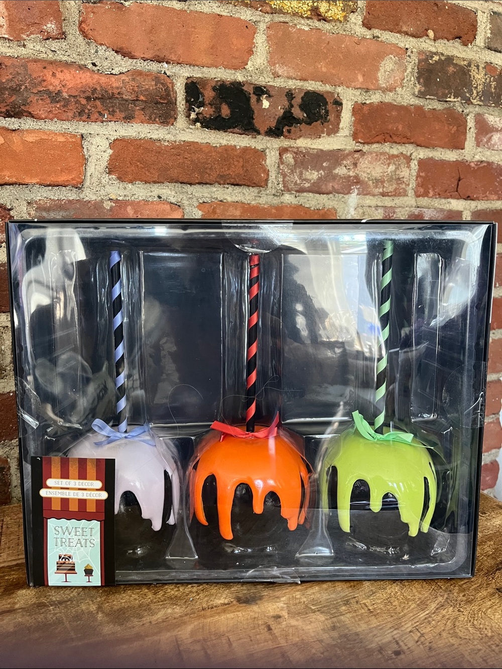 Halloween Candy Apple Set - Pink, Orange & Green